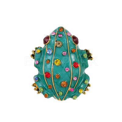 Frog Alloy Enamel Safety Pin Brooch PW-WGF9394-02-1
