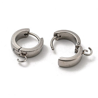Tarnish Resistant 201 Stainless Steel Huggie Hoop Earrings Findings STAS-A167-01S-P-1