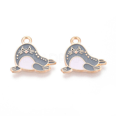 Marine Animals Alloy Enamel Pendants ENAM-T022-34J-1