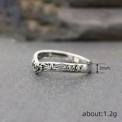 Hollow Out V-Shaped Heart Pattern Brass Finger Rings FS-WGACF43-03-1