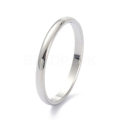 Non-Tarnish 2mm Polished Plain Dome Finger Ring for Girl Women RJEW-C012-05B-P-1
