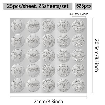 24 Sheets Silver Foil Paper Picture Stickers STIC-WH0031-003-1