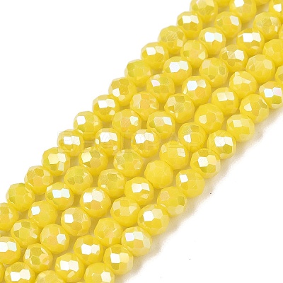 Electroplate Glass Beads Strands EGLA-A044-P4mm-B04-1