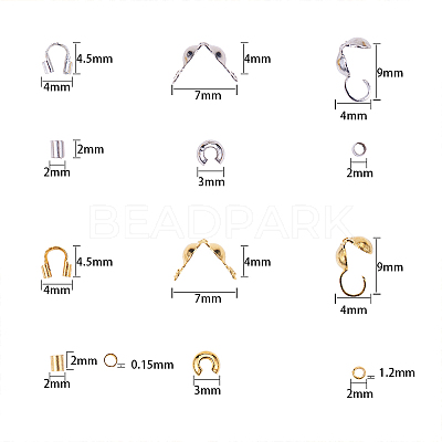Brass Crimp Beads Covers KK-SC0001-09-1
