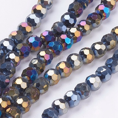 1 Strand Electroplate Glass Beads Strands X-EGLA-J042-6mm-AB01-1