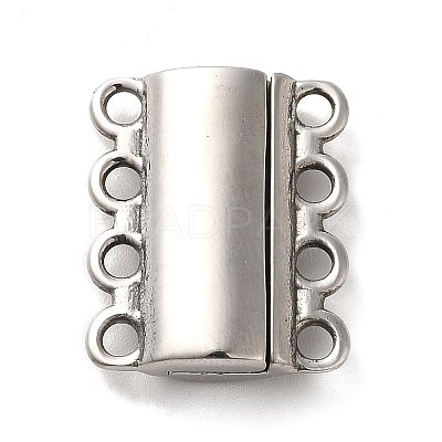 Non-Tarnish 304 Stainless Steel Multi-Strands Magnetic Slide Clasps STAS-P325-05P-1
