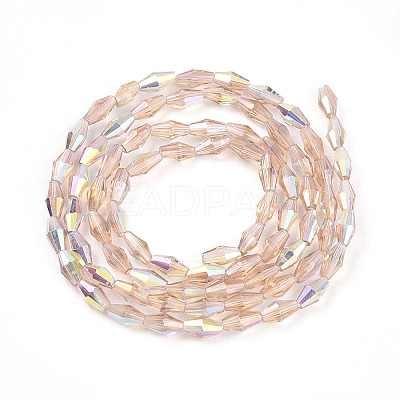 Transparent Electroplate Glass Beads Strands GLAA-K064-05A-01E-1