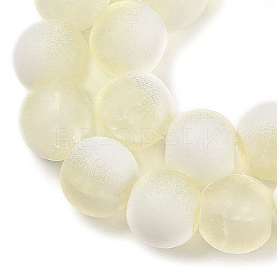 Frosted Crackle Glass Beads Strands GLAA-U001-6mm-M11-1