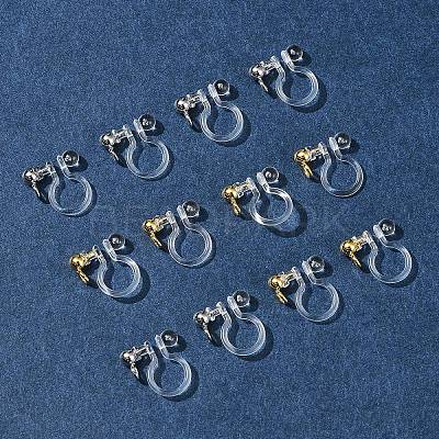 12Pcs 2 Colors 304 Stainless Steel and Plastic Clip-on Earring Findings KY-FS0001-28-1