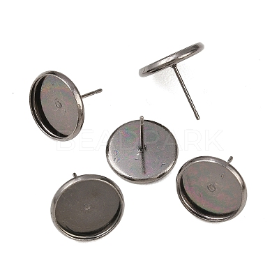 Gunmetal Metal Color Brass Ear Studs Settings X-IFIN-Q005-B-1