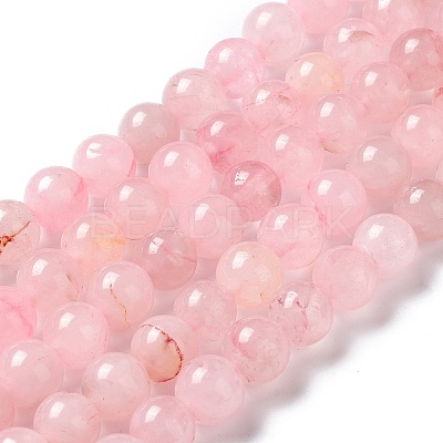 Natural Rose Quartz Dyed Beads Strands G-B046-07-1