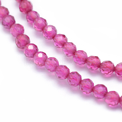 Lab Grown Red Corundum Beads Strands G-E411-40-2mm-1-1