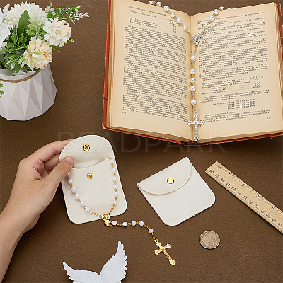 2Pcs 2 Styles Alloy Jesue Cross Virgin Pendant Necklaces NJEW-FG0001-24-1