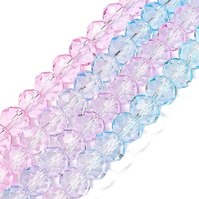 Transparent Painted Glass Beads Strands X1-DGLA-A034-T8mm-A22-1