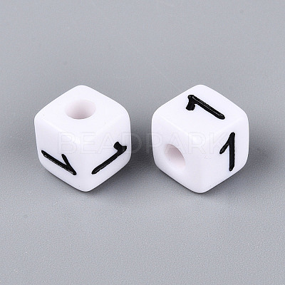 Opaque Acrylic European Large Hole Beads SACR-N020-01B-02-1