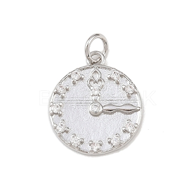 Brass Micro Pave Clear Cubic Zirconia Pendants KK-P339-20P-1