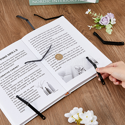 Steel Book Stand Page Clip FIND-WH0422-49-1