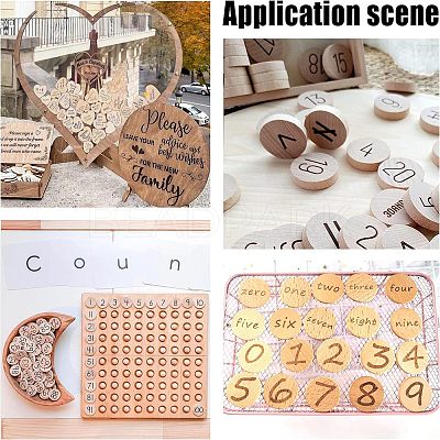 Unfinished Wooden Discs WOOD-WH0030-13-1