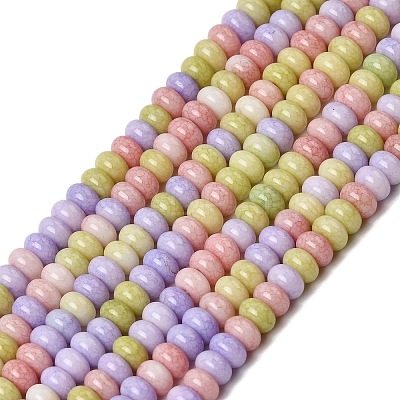 Cracked Opaque Glass Beads Strand GLAA-D306-A09-1