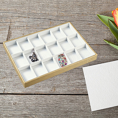 1Pc 18 Grids Imitation Leather Jewelry Trays CON-CL0001-02A-1