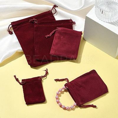 30Pcs Rectangle Velvet Pouches TP-FS0001-02B-1