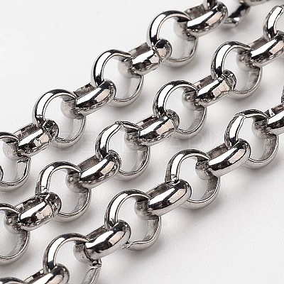 Non-Tarnish 304 Stainless Steel Rolo Chains X-STAS-M032-42P-5.7mm-1