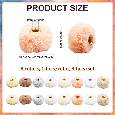 80Pcs 8 Colors Imitation Rabbit Hair European Beads FIND-PH0027-68A-1