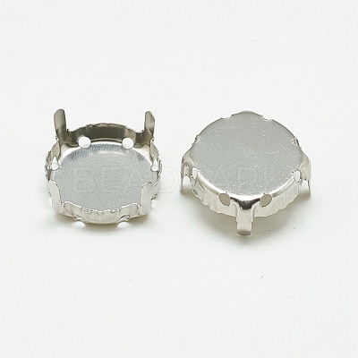 Non-Tarnish 201 Stainless Steel Sew on Prong Settings STAS-T032-01-12mm-1