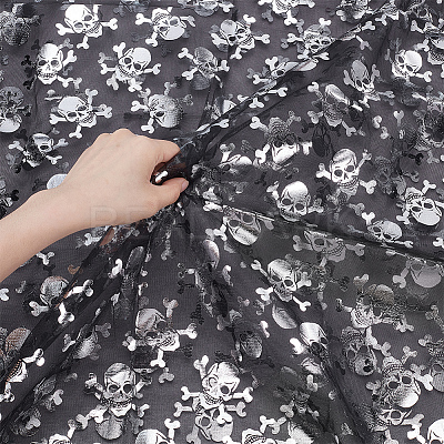 Halloween Polyester Mesh Fabric AJEW-WH0314-852D-1