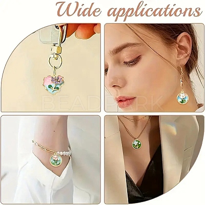 10Pcs 10 Styles Rack Plating Alloy Rhinestone Enamel Pendants ENAM-YW0008-30-1