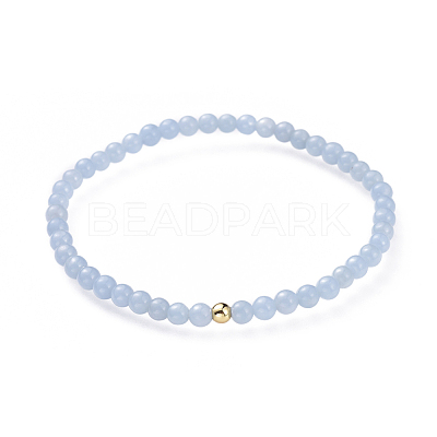 Natural Angelite Stretch Bracelets BJEW-JB04556-06-1