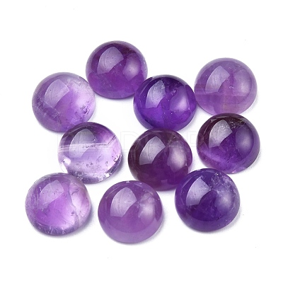 Natural Amethyst Cabochons G-P393-R14-10MM-A-1