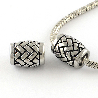 Drum Enamel Style Smooth Surface 304 Stainless Steel Bead LS-STAS-R081-25B-1