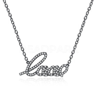 Fashion Brass Micro Pave Cubic Zirconia Pendant Necklaces NJEW-BB34104-1