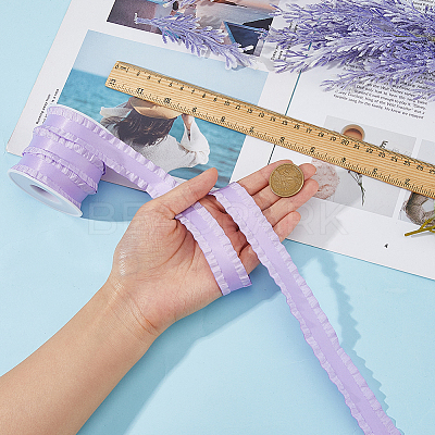 10 Yards Polyester Pleated Edged Ribbon for Clothing Decoration DIY-FI0001-13D-1