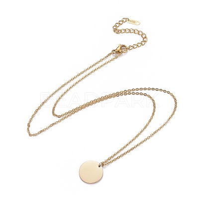 Ion Plating(IP) 304 Stainless Steel Cable Chains Pendant Necklaces NJEW-F267-15G-1