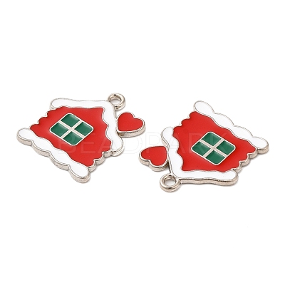Christmas Alloy Enamel Pendants X-ENAM-D050-13C-02P-1