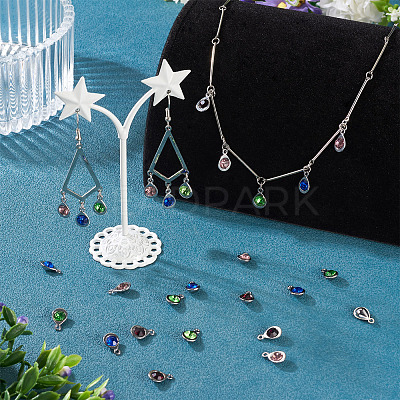 20Pcs Faceted Glass Charms RGLA-TADJ0001-01B-1