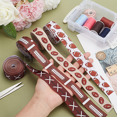 20 Yards 4 Colors Sport Theme Polyester Grosgrain Ribbon OCOR-PH0002-76-1