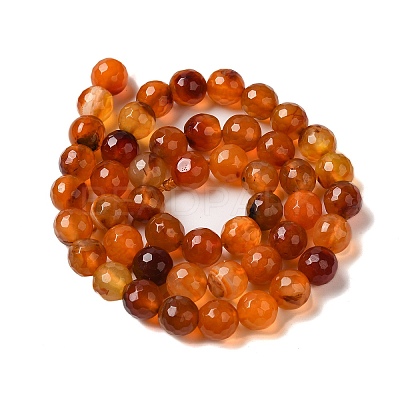 Dyed & Heated Natural Agate Beads Strands G-P539-D01-07-1