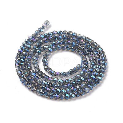 Electroplate Transparent Glass Beads Strands GLAA-H021-01B-FR05-1