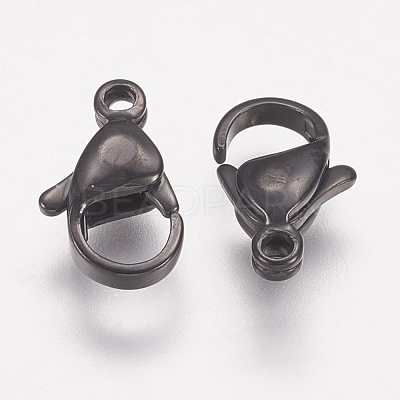 304 Stainless Steel Lobster Claw Clasps STAS-P185-12-B-1