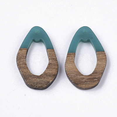 Resin & Walnut Wood Pendants RESI-T023-A-17G-1