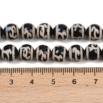 Tibetan Style dZi Beads Strands G-G328-A03-8mm-1