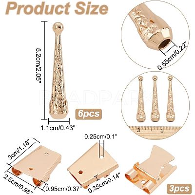 3Pcs Iron Bolo Tie Slide Clasps FIND-ANB0003-18LG-1