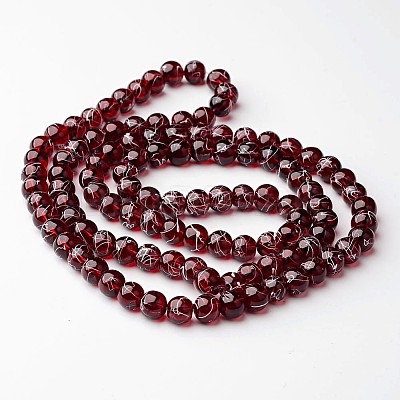 Drawbench Transparent Glass Round Beads Strands X-GLAD-Q012-8mm-23-1