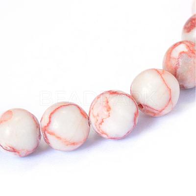 Natural Red Netstone Round Bead Strands G-E334-10mm-06-1