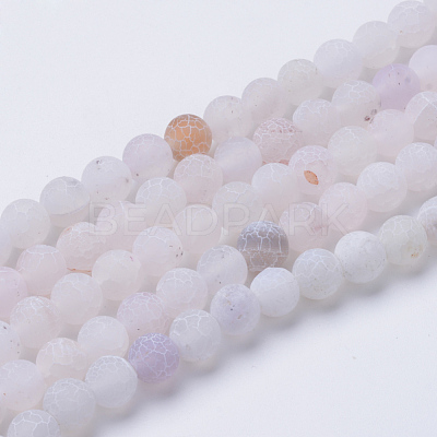 Natural & Dyed Crackle Agate Bead Strands X-G-T056-8mm-04-1