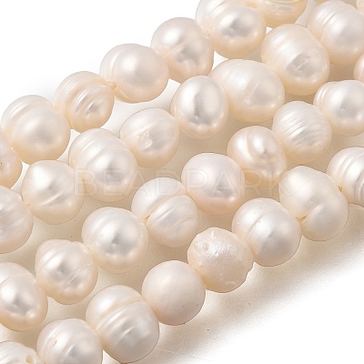 Natural Cultured Freshwater Pearl Beads Strands PEAR-L001-F-08-1