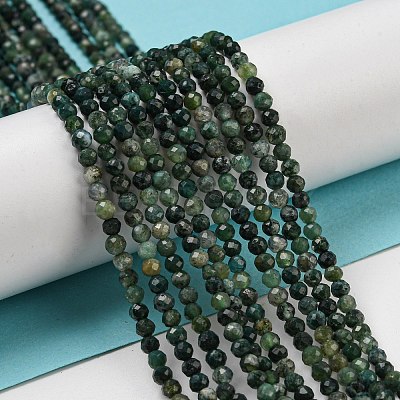 Natural Moss Agate Beads Strands X-G-K020-3mm-32-1